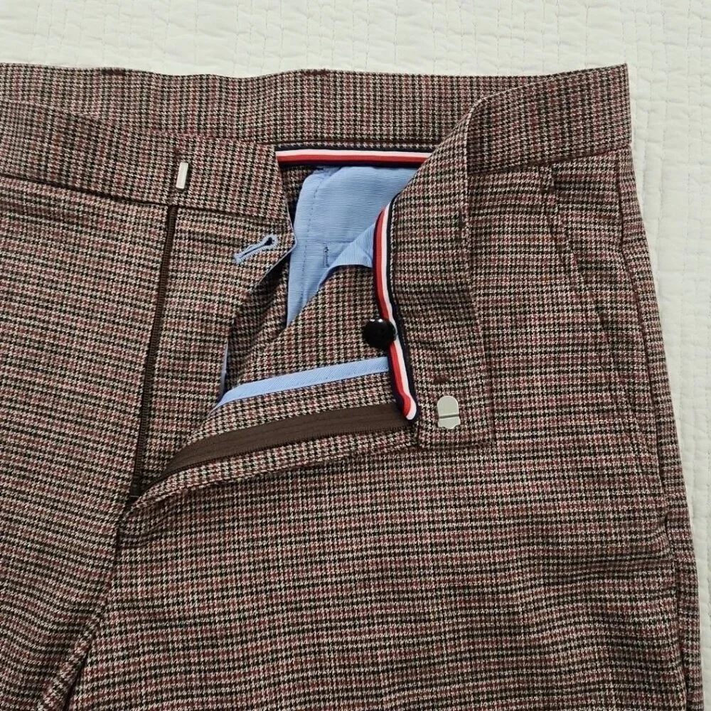 Tommy Hilfiger Performance Pants Men's 34x32 Red Black Houndstooth EUC‎ Luxury